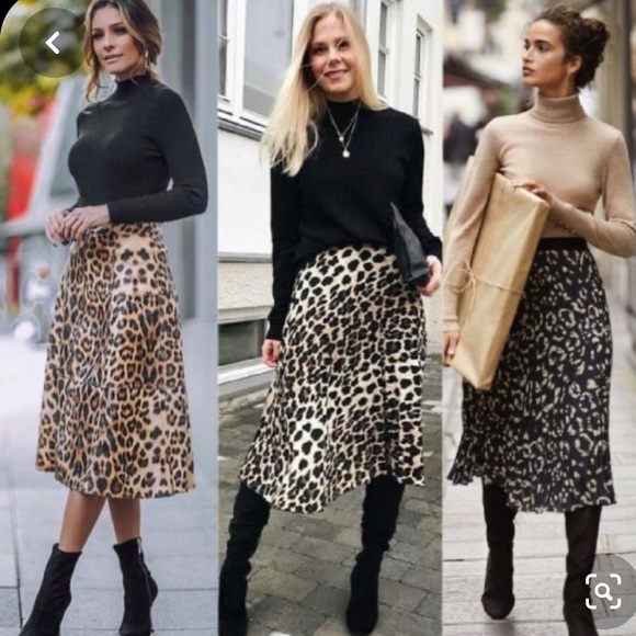 SIZE 0,2,4 LEOPARD SLIP MIDI SKIRT - Picture 10 of 16